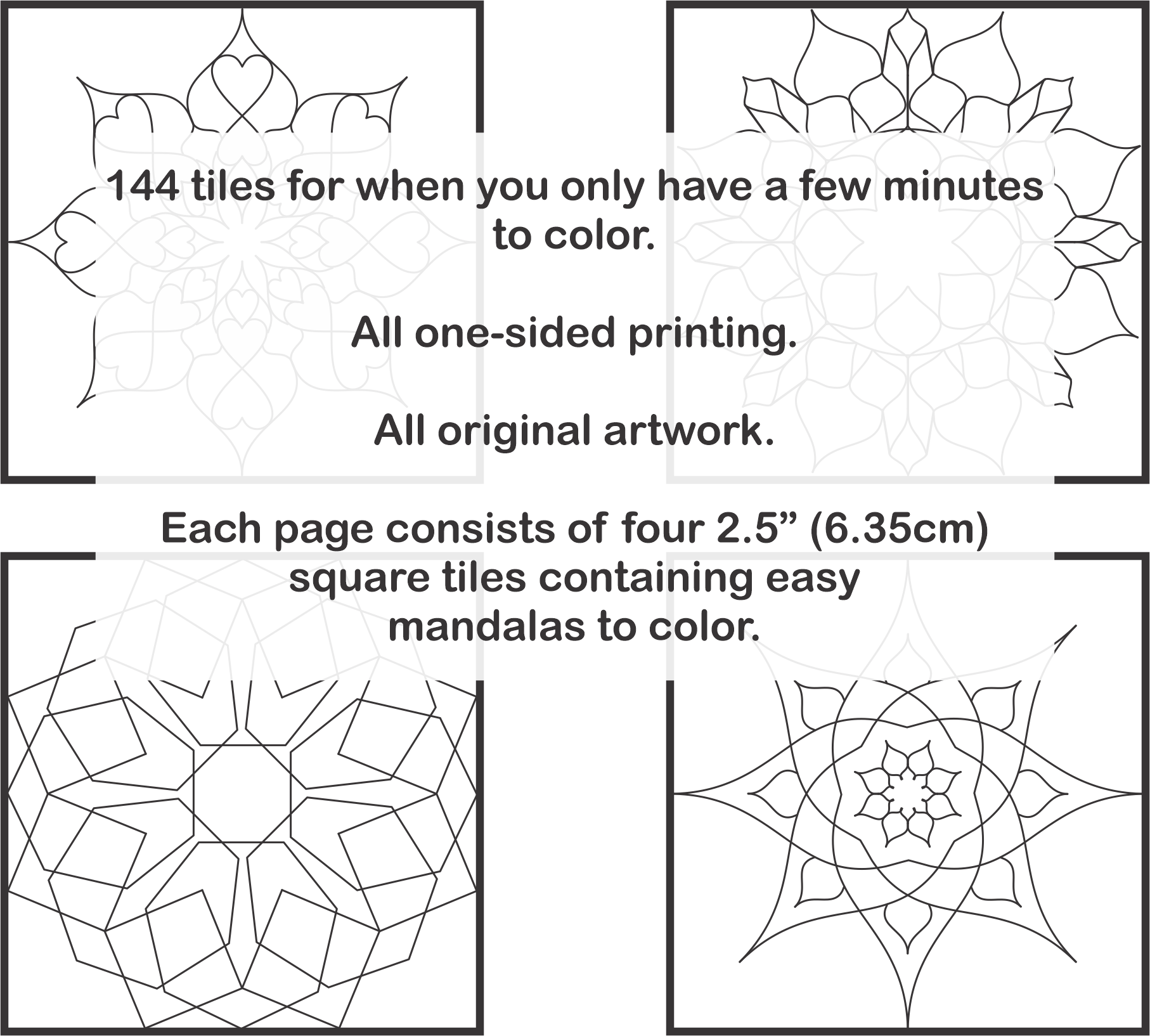 Color Tiles 4 – Easy Mandalas – A Pocket Size Coloring Book Back