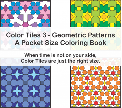 Color Tiles 3 – Geometric Patterns – A Pocket Size Coloring Book