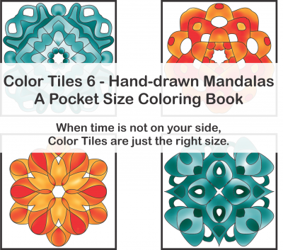 Color Tiles 6 – Hand-drawn Mandalas – A Pocket Size Coloring Book